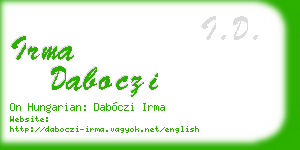 irma daboczi business card